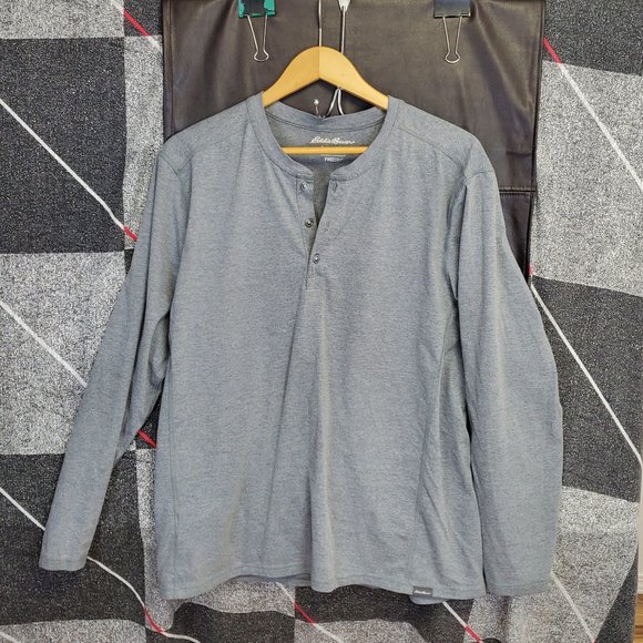 Eddie Bauer grey long sleeve shirt size L - Picture 1 of 3